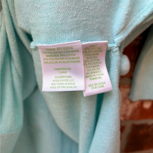 Lilly Pulitzer Womens XS Mint Blue Elba Tunic Boxy Sweater Tassles Pockets - Picture 7 of 10